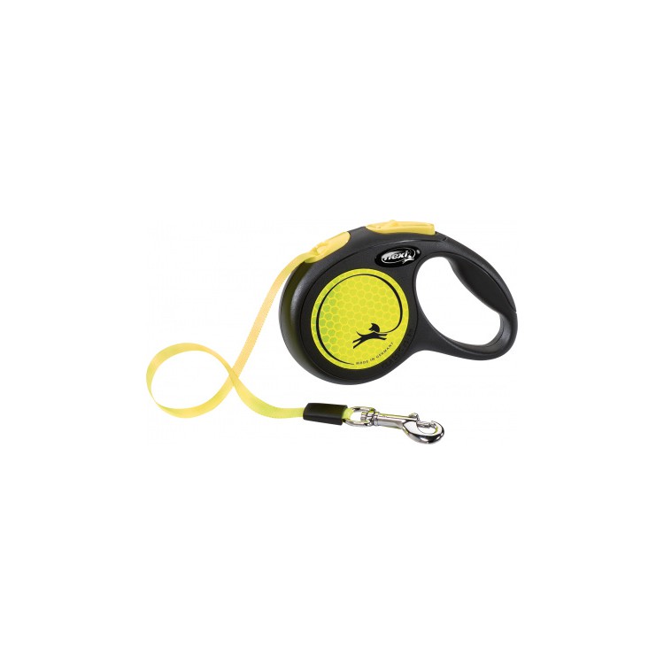 Flexi Smycz Automatyczna - New Neon Tape taśma żółta