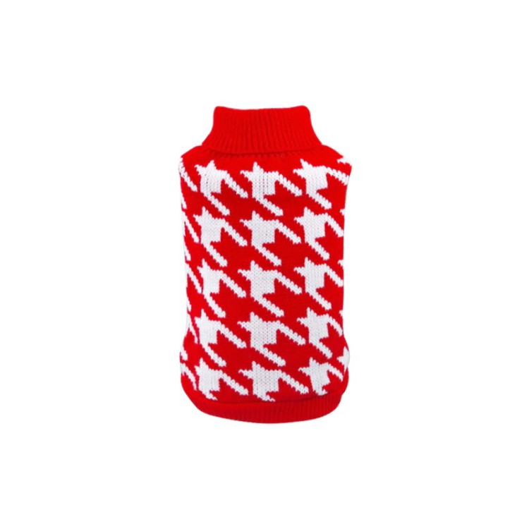 Sweter dla psa w czerwono-biały wzór
