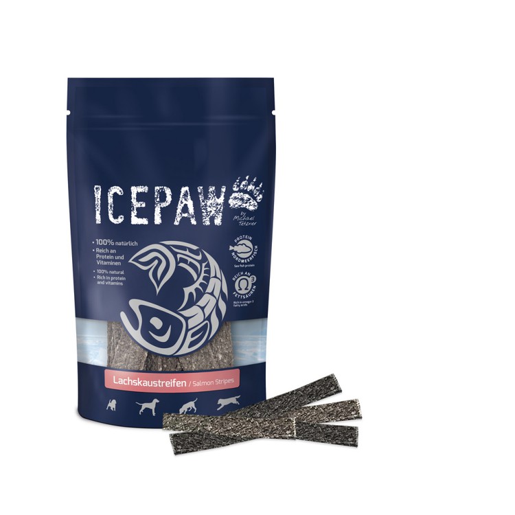 ICEPAW Lachskaustreifen - przysmaki z łososia dla psów paski 15 szt