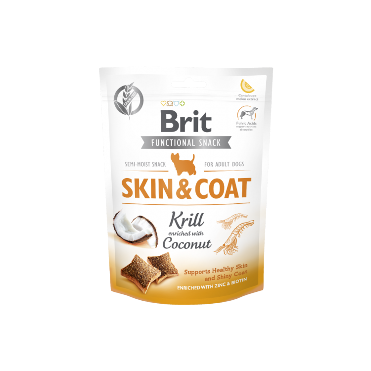 BRIT CARE Functional Snack Skin&Coat Krill - Skóra i sierść 150 g