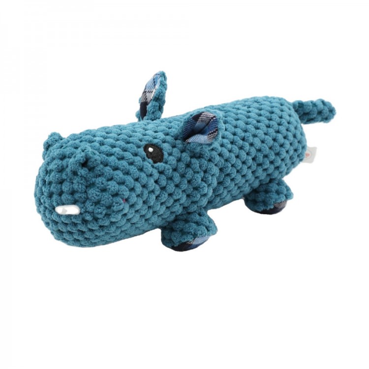 Record Blue Hippo Hipopotam pluszowa zabawka dla psa 23 cm