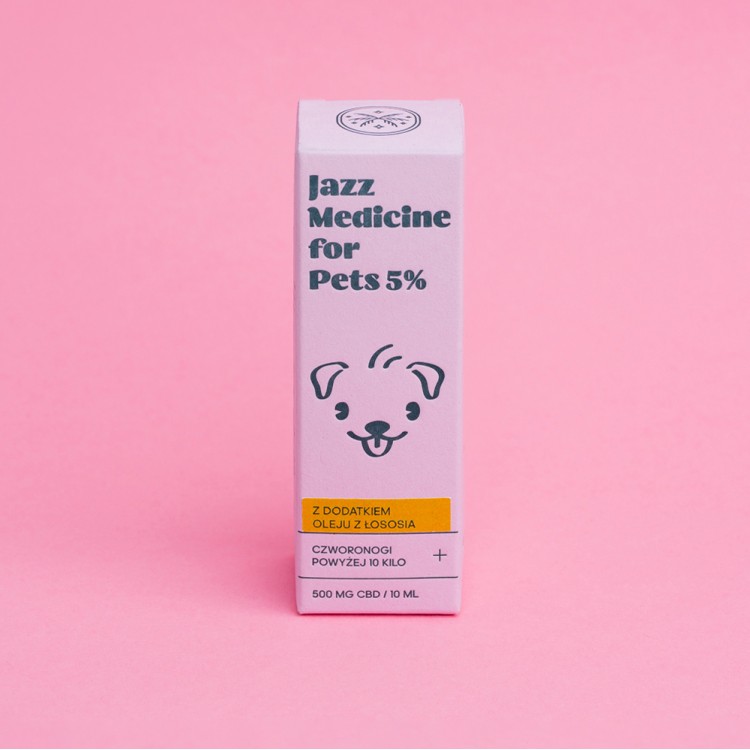 Jazz for Pets Olejek CBD 5% z olejem z łososia dla zwierząt powyżej 10kg