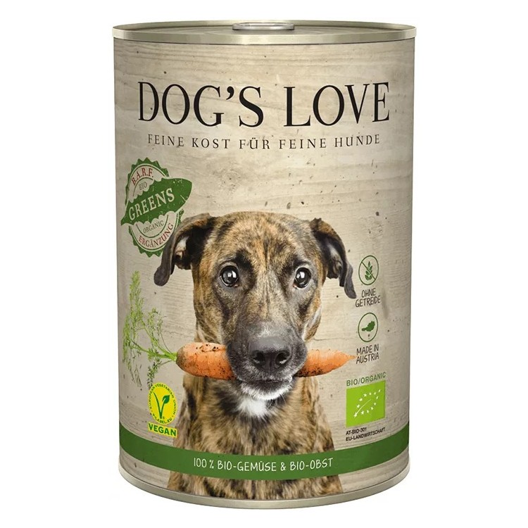 DOG’S LOVE BIO GREENS – ekologiczna warzywno-owocowa karma dla psów 400g