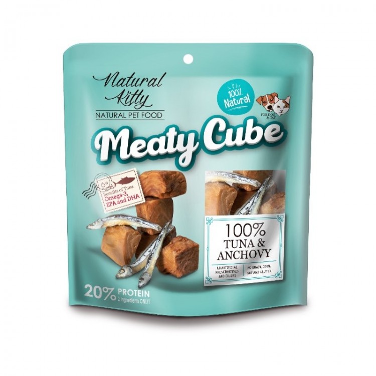 PETTRIC Meaty Cube 100% Tuńczyk z sardelą - Przekąska dla psa i kota 60g