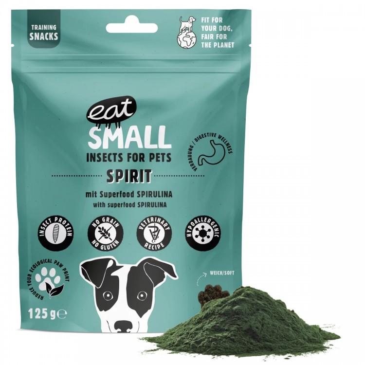EAT SMALL Spirit- Insekty ze spiruliną - Przysmaki dla psa 125g