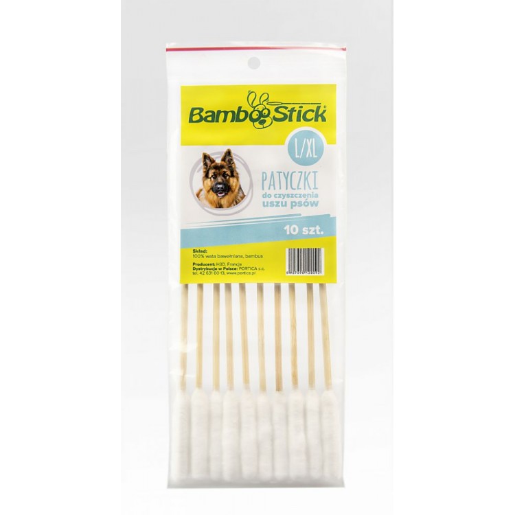 BambooStick Patyczki do czyszczenia uszu psa L/XL 10 szt.